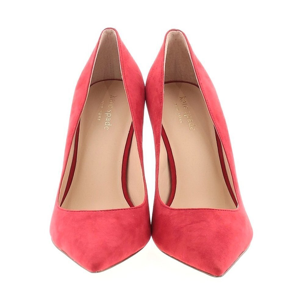 KATE SPADE New York Vivian Sexy Glam Red Suede Pumps Heels Shoes Size 9